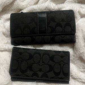 Y2K Vintage Coach Signature Wallet & Checkbook Set - Needs Cleaning